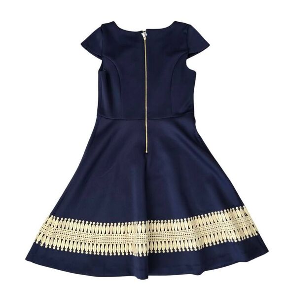 Lilly Pulitzer Fit & Flare Klara Dress Women's 10 Blue Exposed Zip Party Stretch - Picture 7 of 8